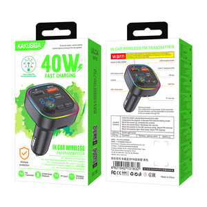Modulator FM Kaku KSC-1065, 40W, 1xUSB-A, Functie HandsFree - Negru