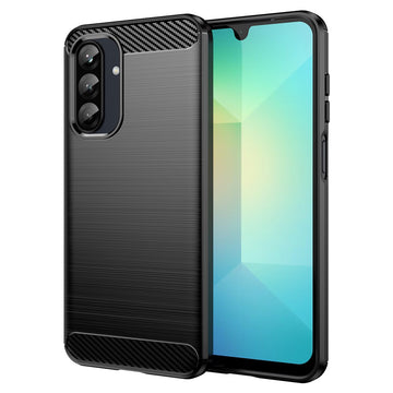 Husa Brush pentru Samsung A56, TPU, Metall Look - Negru