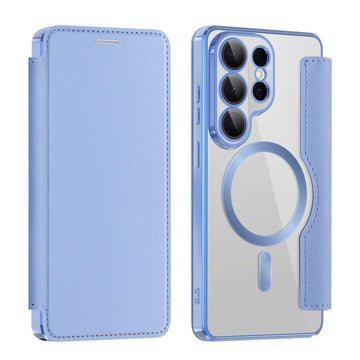 Husa MagFlip pentru Samsung S26 Ultra, Magnet, RFID Protect, Piele, Chrome Edge - Albastru cer