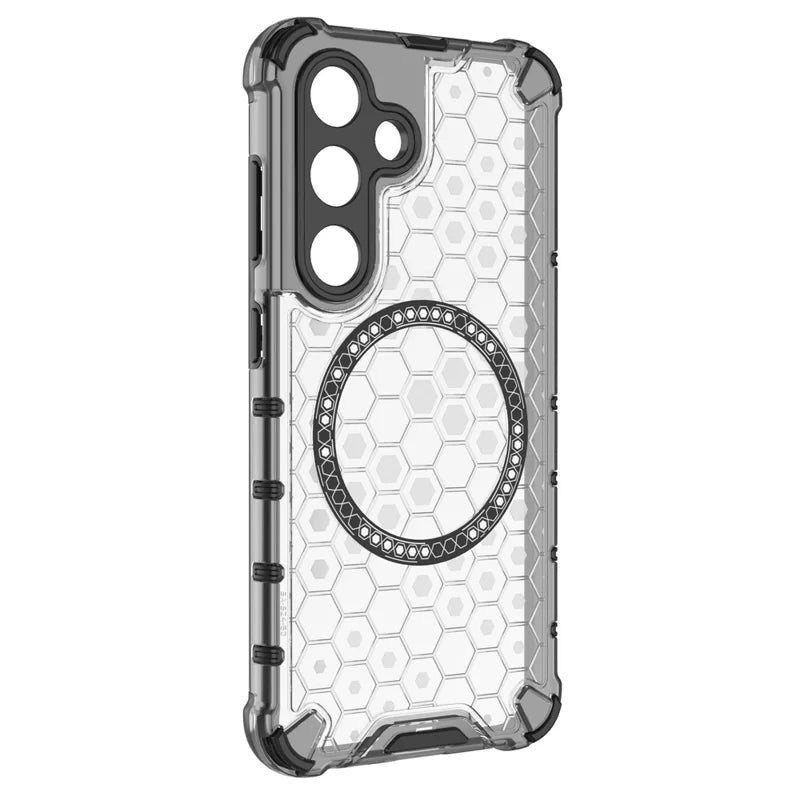 Husa HoneyComb - Samsung S24 (S921), Magnet MagCase, AntiDrOppo Corners, White