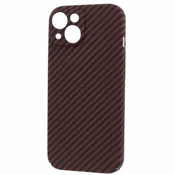 Husa iPefet Carbon pentru iPhone 14, Kevlar Pattern - Rosu