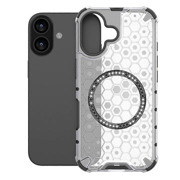 Husa HoneyComb pentru iPhone 17, cu Extra Protectie Colturi, cu MagSafe - Alb