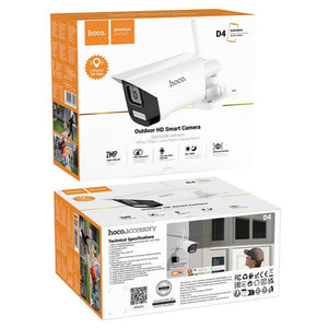 Camera Video de Exterior Hoco D4, HD, 1920*1080, 120Mpx, Noise Reduction, WDR, WaterProof - Alb