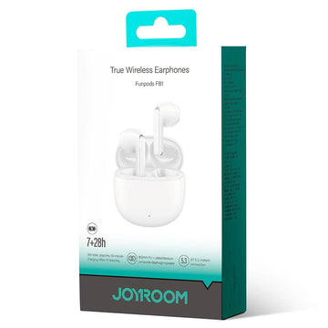 Casti Wireless Joyroom JR-FB1, Ear Buds, BT 5.3, StandBy, 400mAh, Husa Silicon - Alb
