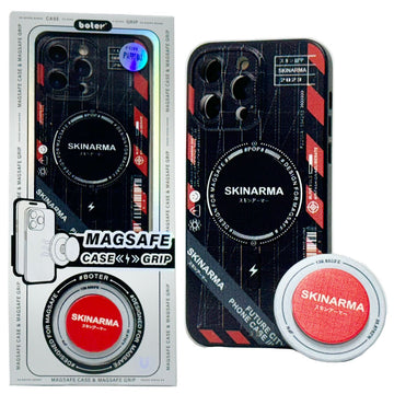 Husa pentru iPhone 14, Magnet MagCase + PopGrip - Model E