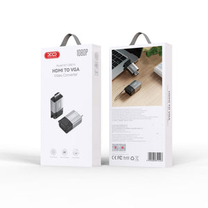 Adaptor Audio si Video XO GB014, HDMI la VGA, 1080p - Gri inchis