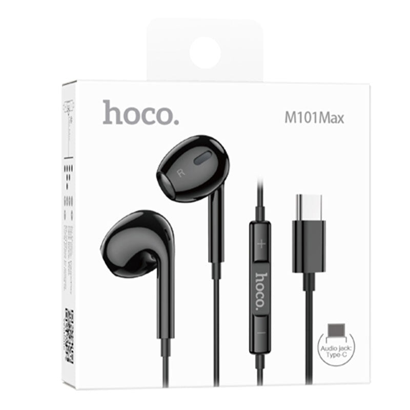 Hoco (M101 Max) - Casti cu Fir, In Ear, USB-C, 1.2m cablu, Digital Mic, Black
