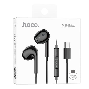 Casti cu Fir Hoco M101 Max, In Ear, USB-C, 1.2m Cablu, Digital Mic - Negru