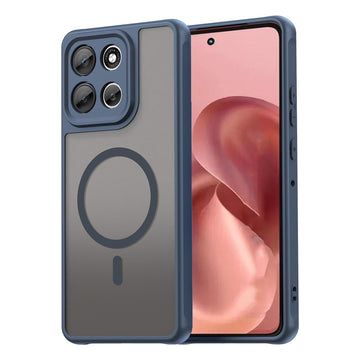 Husa MagFrost Pro pentru Motorola Moto G06, Matte MagSafe, Frosted Frame - Albastru
