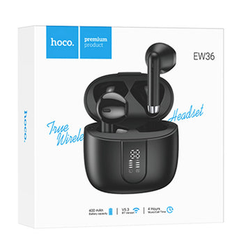 Casti Wireless Hoco EW36, Ear Buds, BT 5.3, 150h StandBy, 400mAh, Melody - Negru
