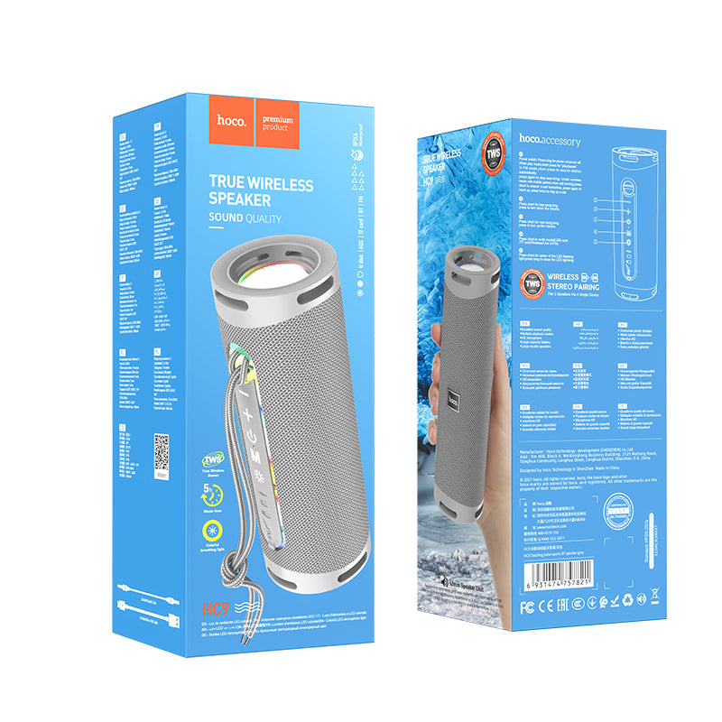 Hoco (HC9) - Boxa portabila, TWS, BT Wireless, Pulse Sport 2*5W, Grey