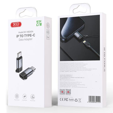 Adaptor OTG Transfer/Incarcare XO NB263A, Lightning la USB-C, PD27W, QC3.0 - Gri inchis