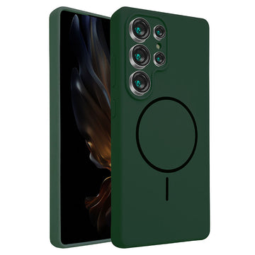 Husa MagThin pentru Samsung S25, Smooth Soft, MagSafe - Deep verde