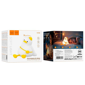 Lampa de Veghe din Silicon Hoco HX16, 1200mAh, Autonomie ~7h, 3 Nivele de Luminozitate, Leisure Duck
