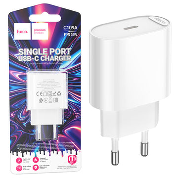 Incarcator Retea Hoco C109A, 18W, 1xUSB-C, QC 3.0 - Alb