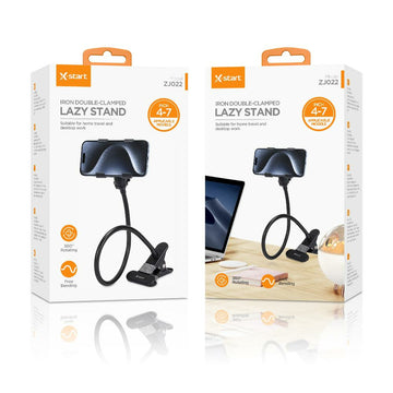 Suport Auto X-Start ZJ022, Montaj Bord/Parbriz, 360°, Brat Flexibil 50cm - Negru