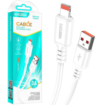 Cablu Date si Incarcare Kaku KSC-982, USB-A la Lightning, 3A, 1m - Alb
