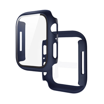Folie Integrata Hoco WS3, Rama Protectie cu Folie Integrata, iWatch Series 7/8, PC, 41mm - Negru miezul noptii Blue