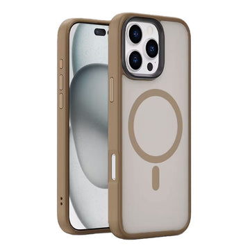 Husa MagFrost pentru iPhone 16, MagCase, Matte - Gri / Auriu
