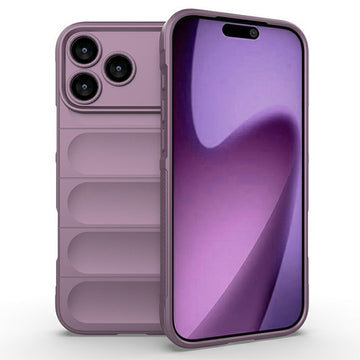 Husa Wave pentru iPhone 17 Pro Max, Grip Microfiber, ShockProof - Mov deschis