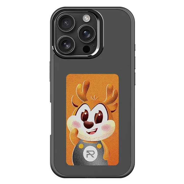 Husa InkLed - iPhone 16 Pro Max, ShockProof, cu Ecran Digital, Microfiber, Grey