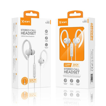 Casti cu Fir X-Start EJ052, In Ear, 3.5mm, 1.2m, Mic & Volume Key, Tiny - Alb