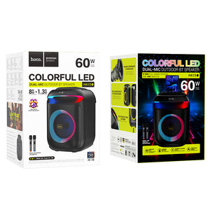 Boxa Portabila Hoco HA13, BT, 1x60W, 2 Microfoane Wireless, TF Card, USB - Negru