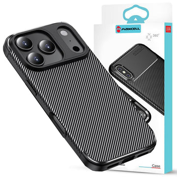 Husa AutoFocus pentru iPhone 17 Pro, Carbon Texture, TPU - Negru