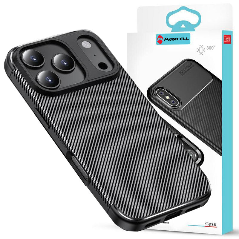 Husa AutoFocus - iPhone 17 Pro, Carbon Texture, TPU, Black