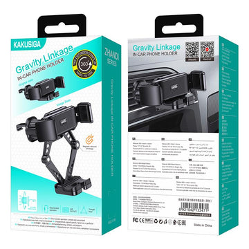 Suport Auto Kaku KSC-1156, Montaj Ventilatie, Cleme Laterale, 360°, AutoGravity, PullClip - Negru