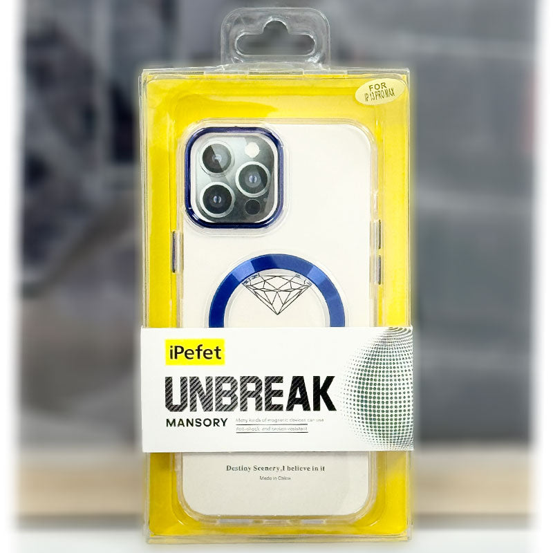 Husa iPefet Clear - iPhone 14 Pro Max, AntiDrOppo cu MagSafe, Acryl, Blue