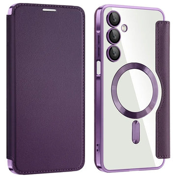 Husa MagFlip pentru Samsung A26, Magnet, RFID Protect, Piele, Chrome Edge - Mov
