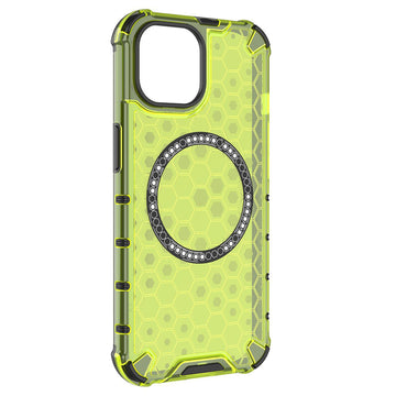 Husa HoneyComb pentru iPhone 16 Pro, Magnet MagCase, AntiDrop Corners - Verde