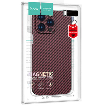 Husa Hoco pentru iPhone 14, MagSafe, Carbon, Thin, Bordo