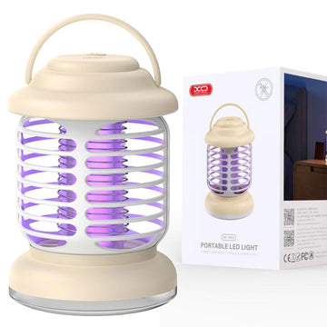 Lampa Camping XO YH10, Travel, Anti Tantari, Reincarcabila, Conectare USB, 1200MAh - Alb crem