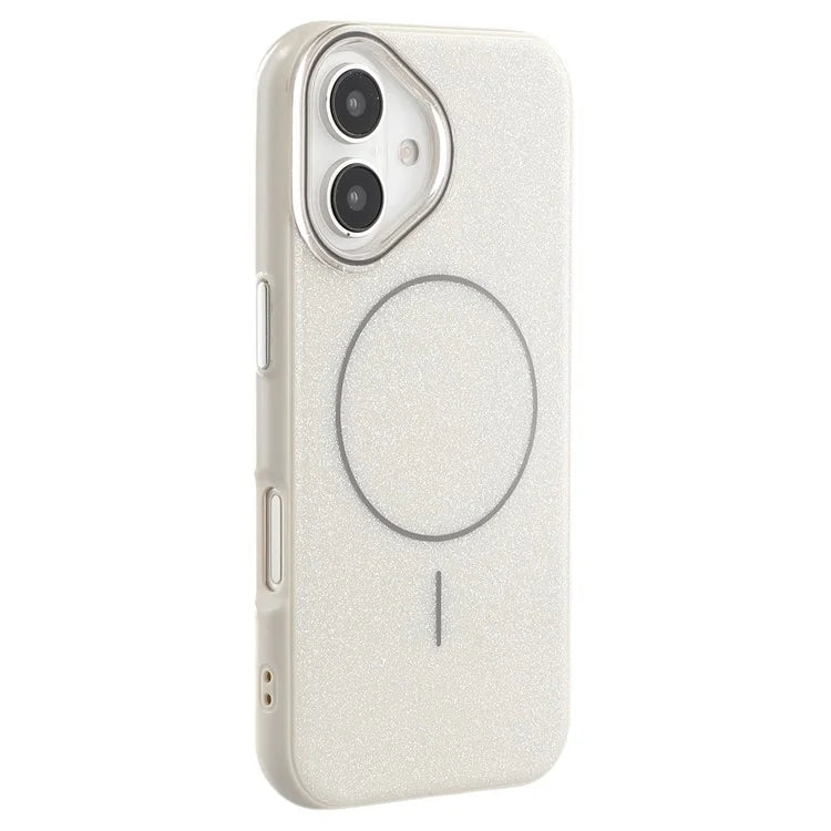Husa Mag Glitter - iPhone 16e, MagCase, PC, Shinny, White