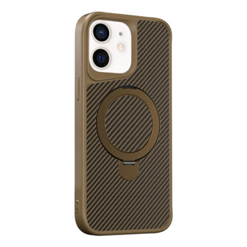 Husa MagStand pentru Samsung S25 Plus, MagCase Ring, Carbon - Auriu