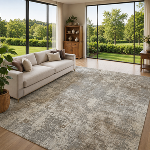 Covor Lirofe Stone Loft Crem Bej Marmorat - Efect Marmura Stralucitor Modern - Living, Sufragerie, Dormitor, Bucatarie, Hol - Fir Scurt 11 mm, Usor de Curatat
