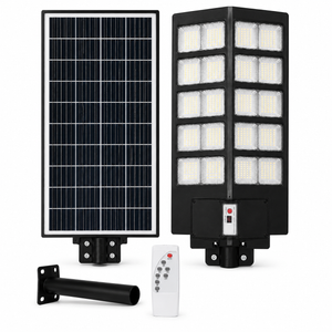 Lampa stradala solara LED Pexor 1000W cu telecomanda, senzor de miscare, panou solar, protectie IP67, negru