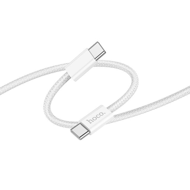 Cablu Date si Incarcare Hoco X105, USB-C, PD60W, QC3.0, 3A, Braided, 1m - Alb