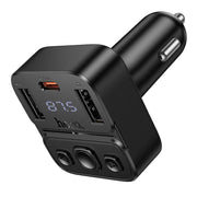 Modulator FM Hoco E87, BT 5.3, 35W, USB-C, 2xUSB - Negru