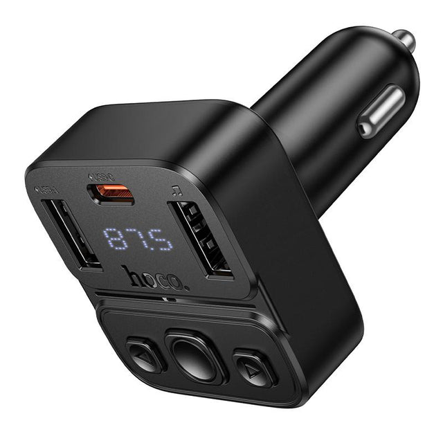 Modulator FM Hoco E87, BT 5.3, 35W, USB-C, 2xUSB - Negru