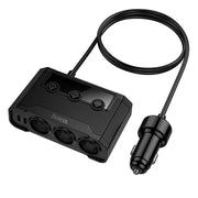Incarcator Auto cu Fir Hoco Z64, 3 in 1, Multi Splitter, 240W, 3xsockets, 2xUSB-C, 2xUSB, 