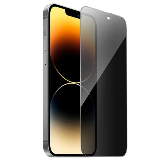 Folie Privacy Hoco A34 Plus pentru iPhone 15, Plus/ 16 Plus, DustPoof, AntiSpy - Contur ne