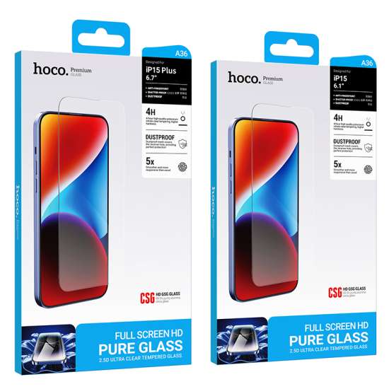 Folie Sticla Hoco A36 pentru iPhone 15 Plus, 3D Full Screen,
