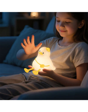 Lampa de Veghe din Silicon Hoco HX16, 1200mAh, Autonomie ~7h, 3 Nivele de Luminozitate, Leisure Duck