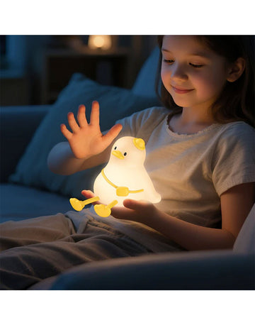 Lampa de Veghe din Silicon Hoco HX16, 1200mAh, Autonomie ~7h, 3 Nivele de Luminozitate, Leisure Duck