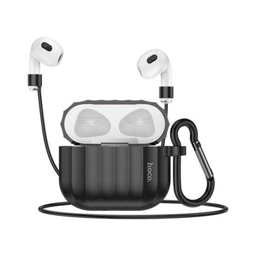 Husa Hoco WB22 din Silicon pentru AirPods 3, cu Snur - Negru