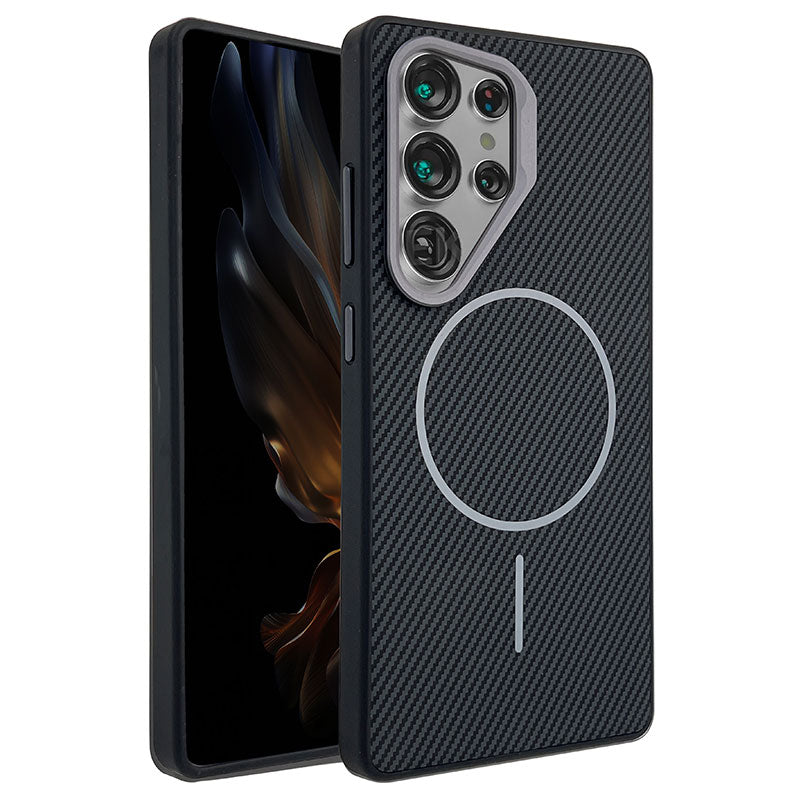 Husa MagFiber - Samsung S25 Plus, Carbon MagCase, AntiShock, Black
