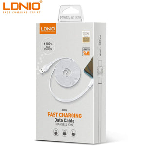 Cablu Date si Incarcare Ldnio LS553-I, USB-A la Lightning, 3A, Fast, 3m - Alb